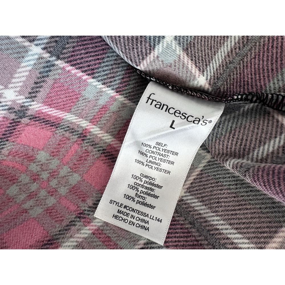 NWT Francesca's Charlotte Red Green Plaid Tiered Midi Dress, Sz: L - Picture 4 of 5